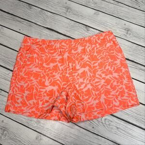 Loft by Ann Taylor Coral Floral Jacquard Chino Shorts Size 6